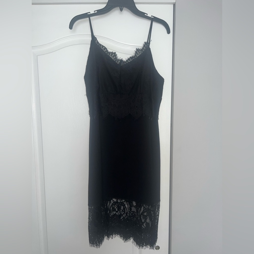 Socialite Black Lace Trim Chemise